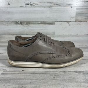 Cole‎ Haan Mens Grand Wingtip Derby Pewter Oxford Shoe Gray Size 13 M